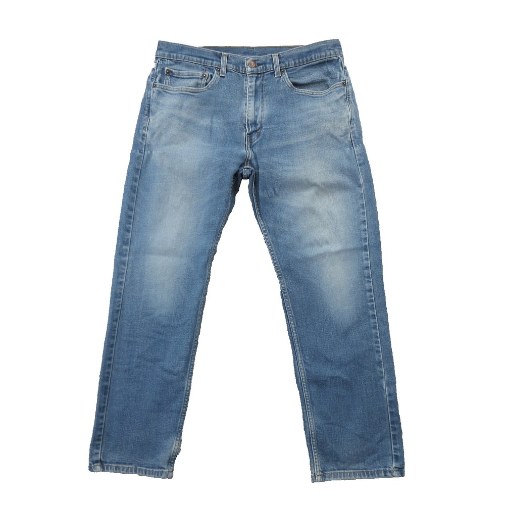 Levis 505 Jeans Mens 34x29 Blue Denim Straight Leg Zip Fly Classic